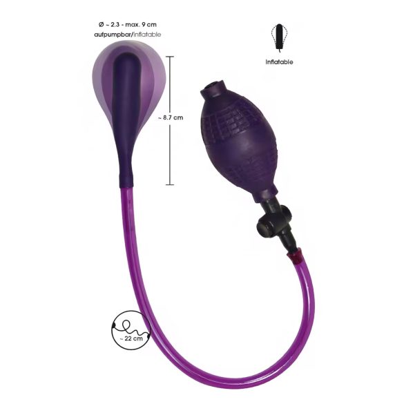 Bad Kitty - plug anal inflável - látex - roxo