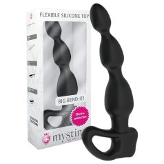 mystim - plug anal elétrico com esferas - silicone preto