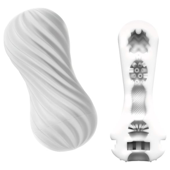 TENGA Flex - masturbador masculino - textura flexível - branco