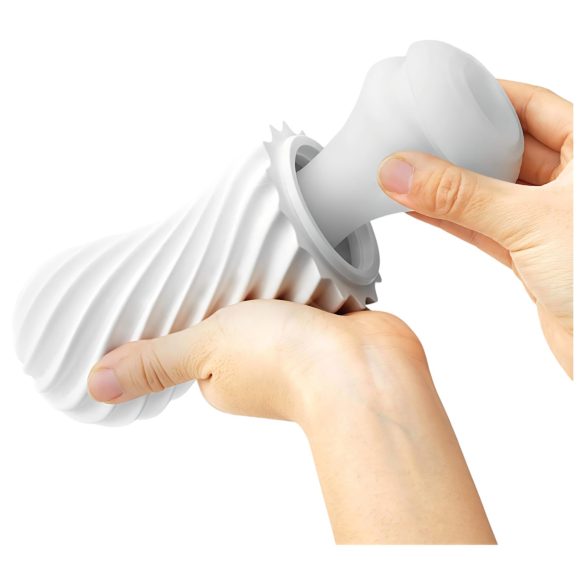 TENGA Flex - masturbador masculino - textura flexível - branco