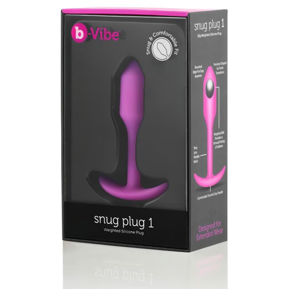b-vibe - plug anal com peso interno 55g - silicone pink