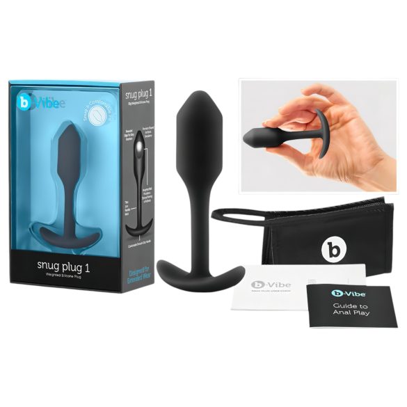 b-vibe Snug Plug 1 - plug anal com peso interno (55g) - preto
