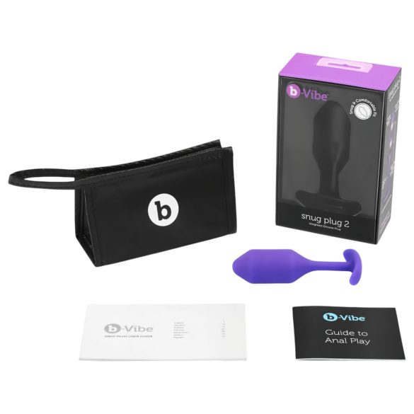 b-vibe - plug anal dupla bola - 114g - roxo