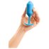 b-vibe - plug anal duplo com bolas 180g - azul