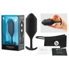 b-vibe - plug anal com bolas duplas - 257g - silicone preto
