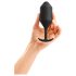b-vibe - plug anal com bolas duplas - 257g - silicone preto