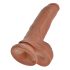 King Cock - dildo realístico com testículos - 23 cm - marrom