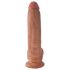 King Cock - dildo realístico com testículos - 23 cm - marrom