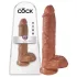 King Cock Pénis Grande com Testículos 10" (25 cm, castanho)
