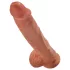 King Cock Pénis Grande com Testículos 10" (25 cm, castanho)