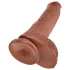 King Cock Pénis Grande com Testículos 10" (25 cm, castanho)