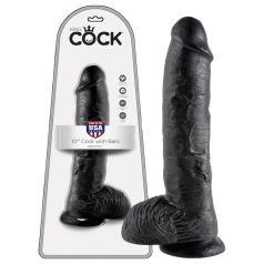 King Cock - Dildo realístico com testículos 25cm - preto