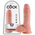King Cock - dildo realístico com escroto - 20 cm - cor pele