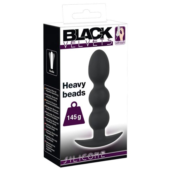 Black Velvets - plug anal bolas 145g - silicone preto