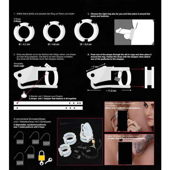 You2Toys - Gaiola Peniana de Silicone (branco)