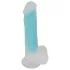 You2Toys - dildo com ventosa que brilha no escuro - silicone azul