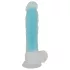 You2Toys - dildo com ventosa que brilha no escuro - silicone azul