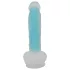 You2Toys - dildo com ventosa que brilha no escuro - silicone azul