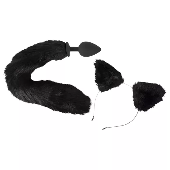 Bad Kitty - plug anal com cauda de gato - silicone preto