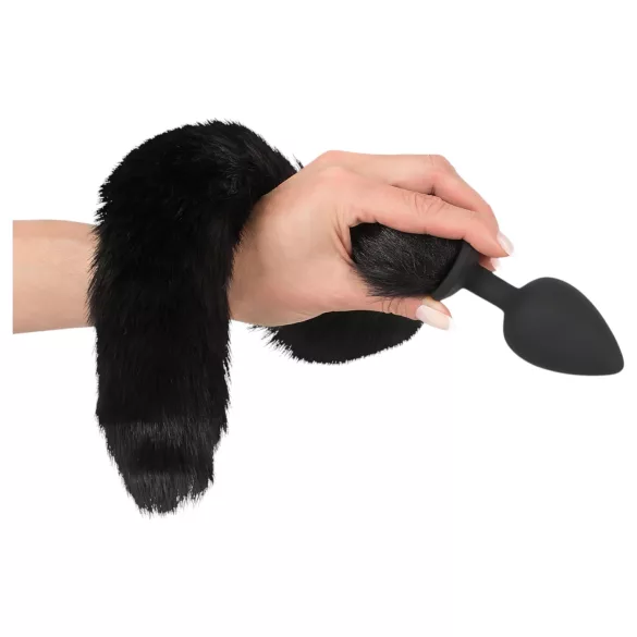 Bad Kitty - plug anal com cauda de gato - silicone preto