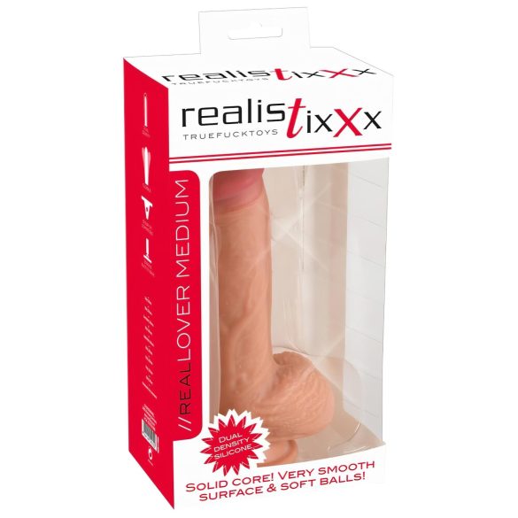 realistixxx - dildo realístico com ventosa - 22cm - cor natural