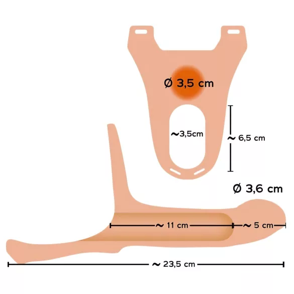You2Toys - strap-on com dildo oco - tamanho M - cor natural