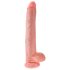 King Cock - dildo realístico com escroto - 35cm - cor natural