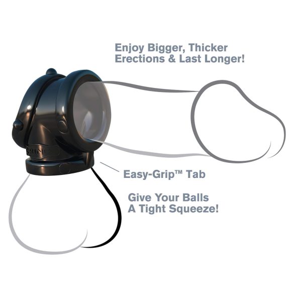 Fantasy Rock Hard - anel peniano e anel para escroto - silicone preto