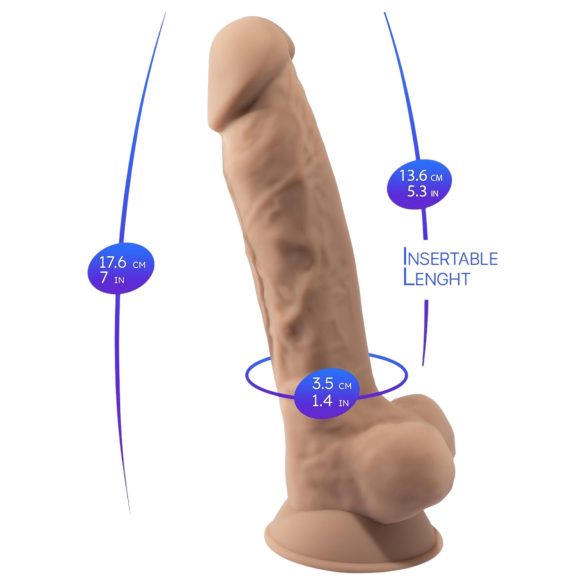 Silexd 7 - dildo com ventosa - 17,5cm - cor natural