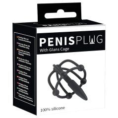 Penisplug - gaiola peniana com dilatador - silicone preto