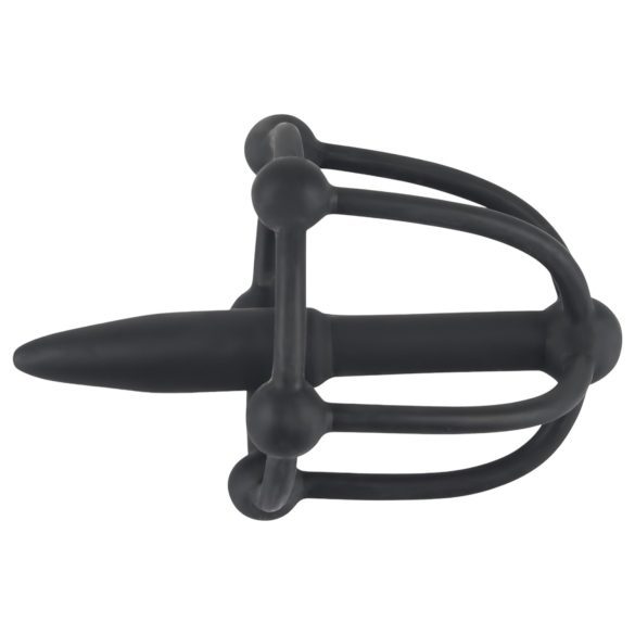 Penisplug - gaiola peniana com dilatador - silicone preto