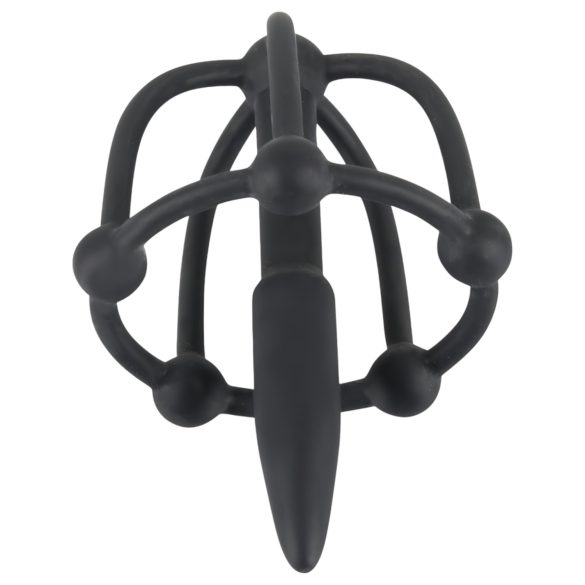 Penisplug - gaiola peniana com dilatador - silicone preto