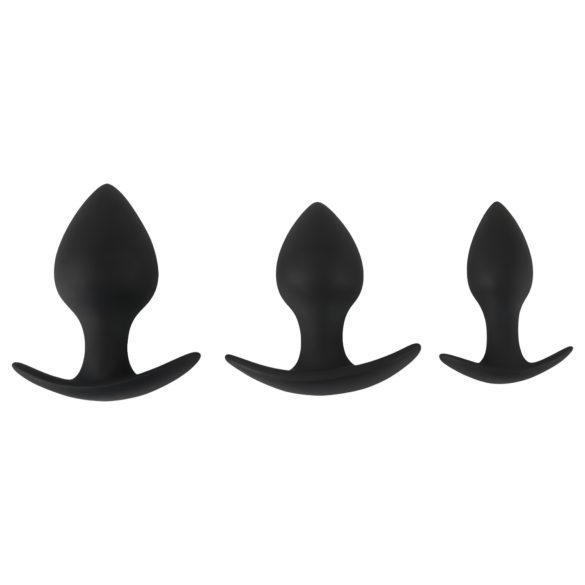 Black Velvets - plug anal silicone kit 3 peças - preto