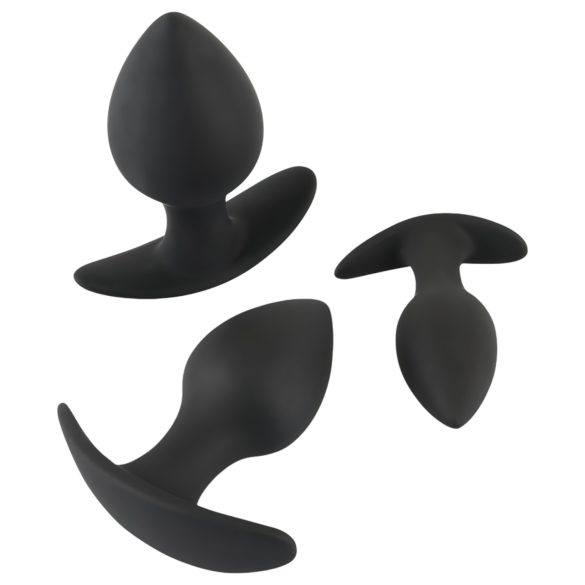 Black Velvets - plug anal silicone kit 3 peças - preto