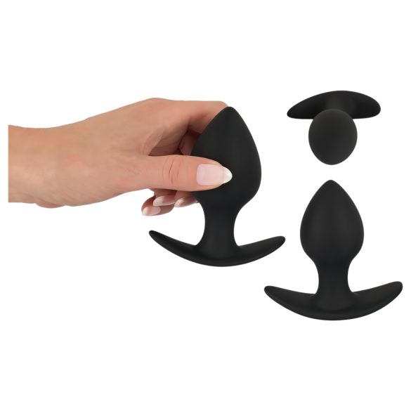 Black Velvets - plug anal silicone kit 3 peças - preto