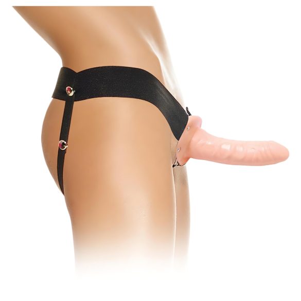 Fetish Strap-On - cintaralho oco com dildo 15cm - cor natural