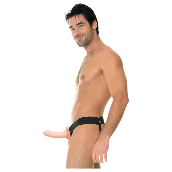 Fetish Strap-On - cintaralho oco com dildo 15cm - cor natural