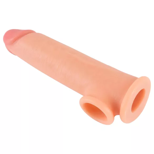 Realistixxx - capa peniana com anel para testículos - 19cm - cor natural