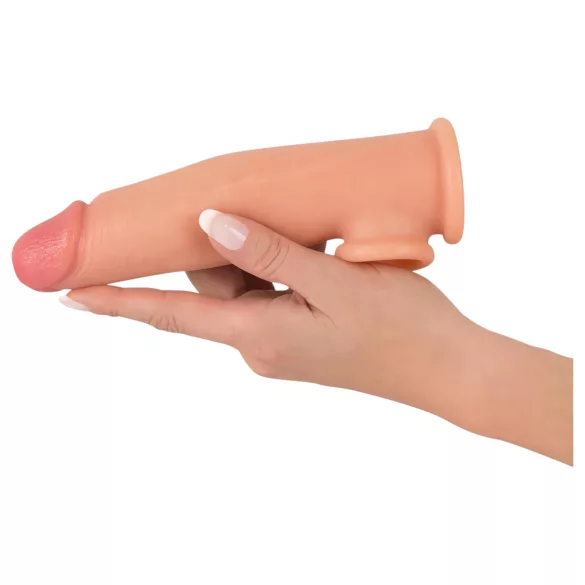Realistixxx - capa peniana com anel para testículos - 19cm - cor natural