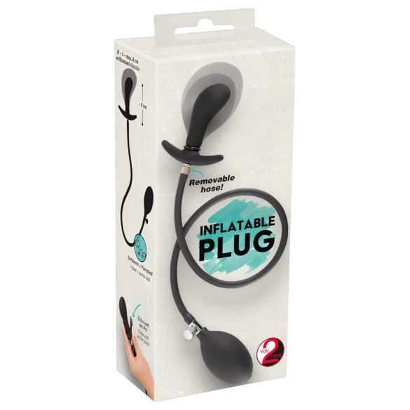 You2Toys - plug anal inflável - silicone preto
