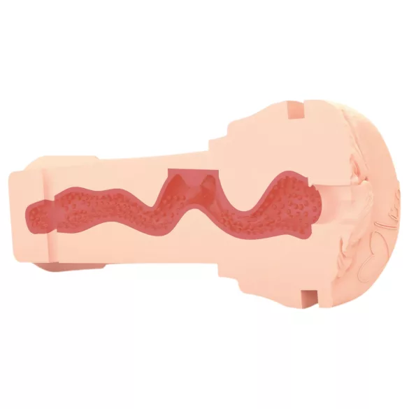 mystim OPUS Mica - masturbador vagina realista - cor natural/preto