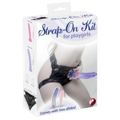   You2Toys - strap-on com dildo duplo - conjunto de dildos ajustável