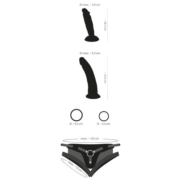 You2Toys - strap-on com dildo duplo - conjunto de dildos ajustável