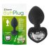 You2Toys - plug anal com pedra branca - metal preto