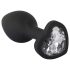 You2Toys - plug anal com pedra branca - metal preto