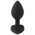 You2Toys - plug anal com pedra branca - metal preto