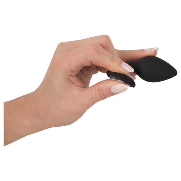 You2Toys - plug anal com pedra branca - metal preto