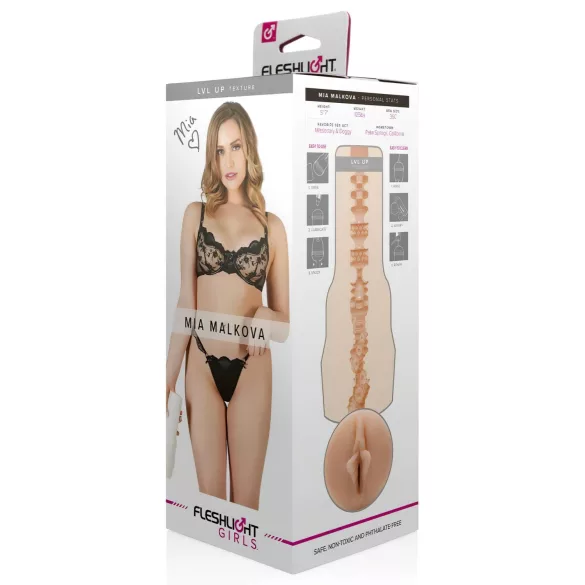 Fleshlight Mia Malkova LVL Up - masturbador vagina realista - cor natural