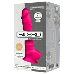 Silexd 7 - dildo com ventosa e escroto - 17,5cm - rosa