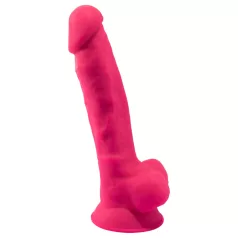 Silexd 7 - dildo com ventosa e veias - 17,5 cm (rosa)